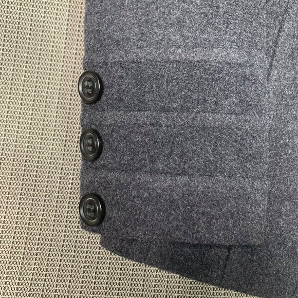 St. Johns Bay Womens Size Medium Gray Double Breasted  Peacoat Wool-Blend - Picture 5 of 8
